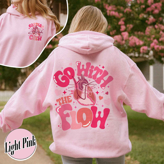 Custom Valentine Nurse Hoodie, Custom Valentine CVICU Cardiac Nurse Heart Flow Anatomy Hoodie