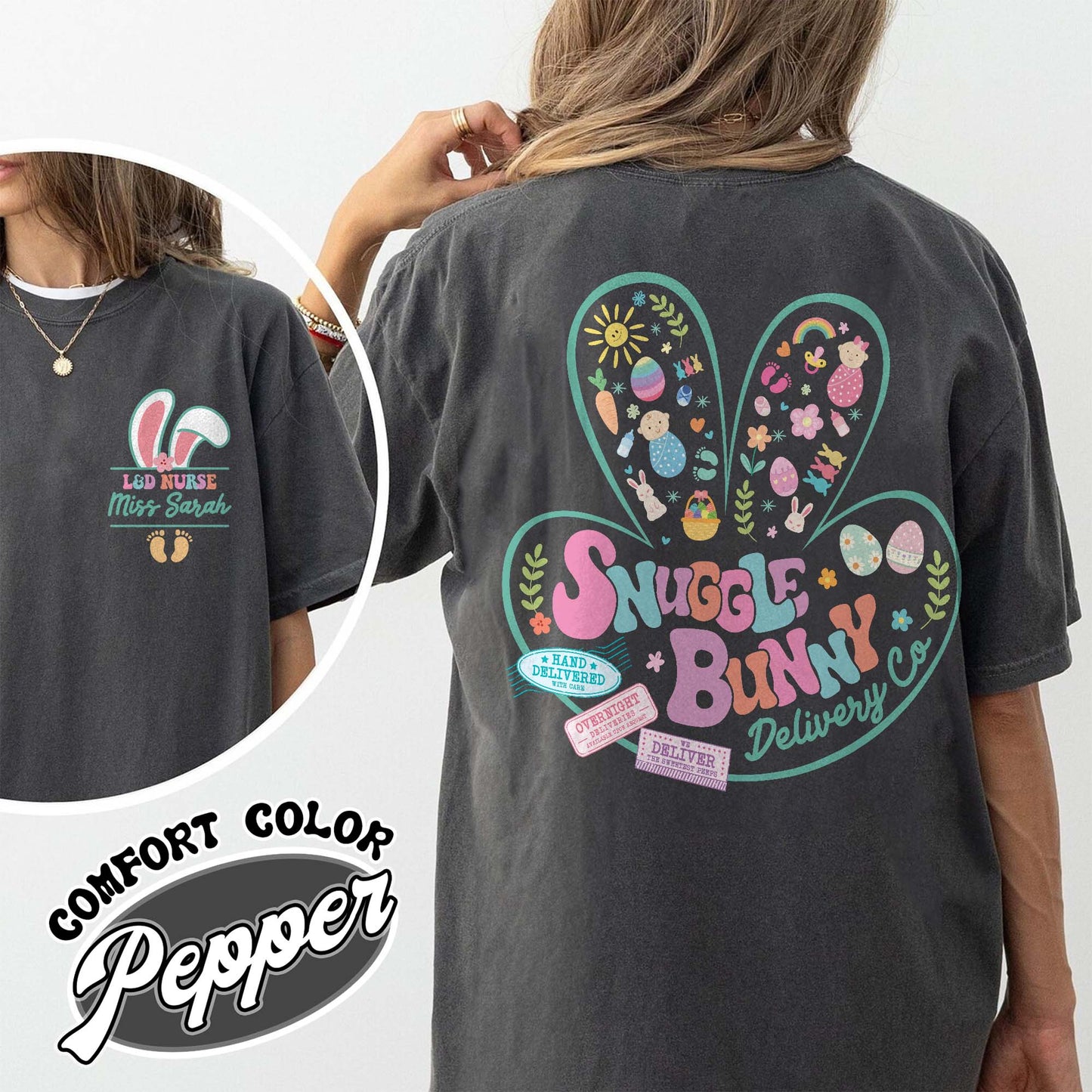 Easter Comfort Color Shirt, Custom Snuggle Bunny Delivery Co Shirt, Labor and Delivery Easter Shirt