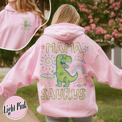 Family Hoodie, Custom Name MamaSaurus Dada Saurus Hoodie, Custom Birthday Boy Hoodie
