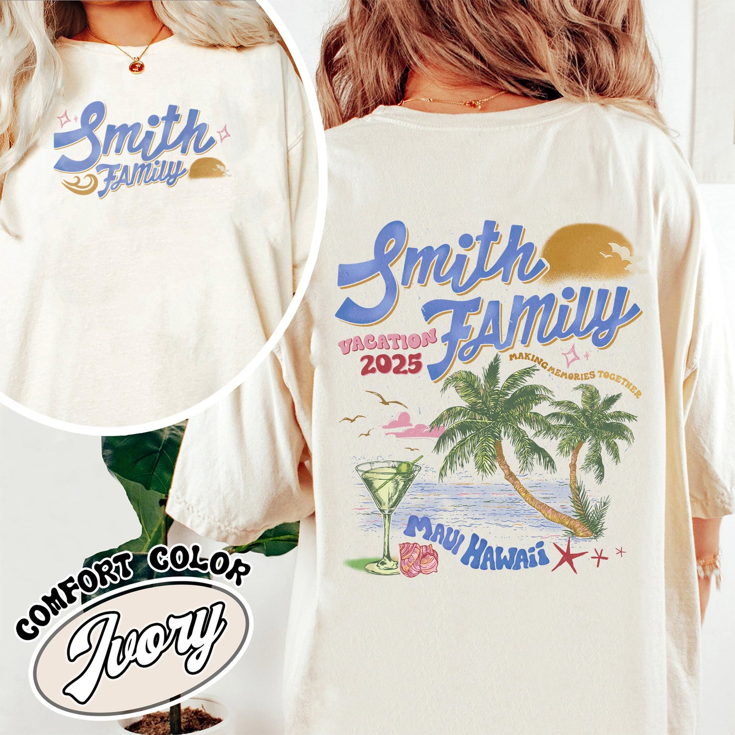 Family Comfort Color Shirt, Custom Family Vacation 2025 Shirt, Custom Family Beach Trip Shirt
