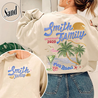 Family Sweatshirt, Custom Family Vacation 2025 Sweatshirt, Custom Family Beach Trip Sweatshirt