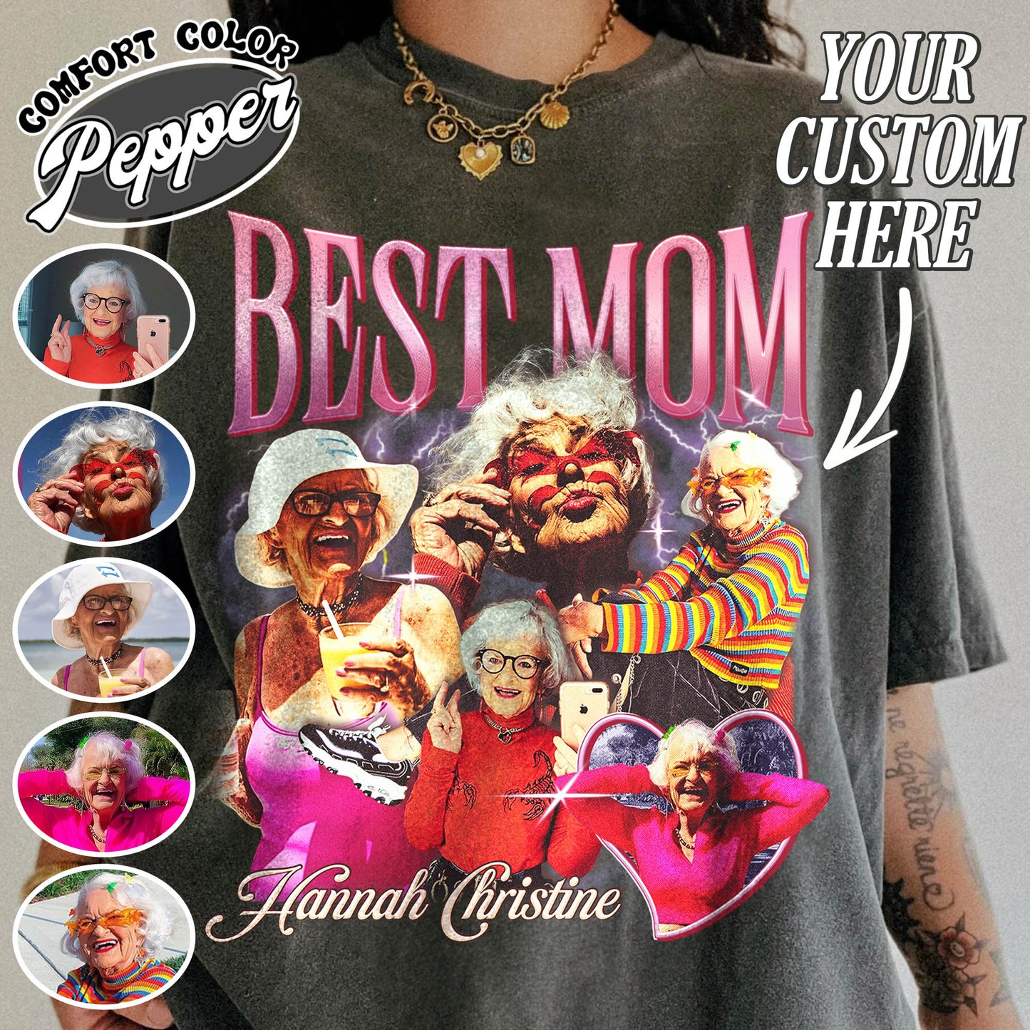Mother’s Day Comfort Color Shirt, Custom Best Mom Shirt, Personalized Bootleg Best Mom Shirt