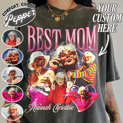 Mother’s Day Comfort Color Shirt, Custom Best Mom Shirt, Personalized Bootleg Best Mom Shirt