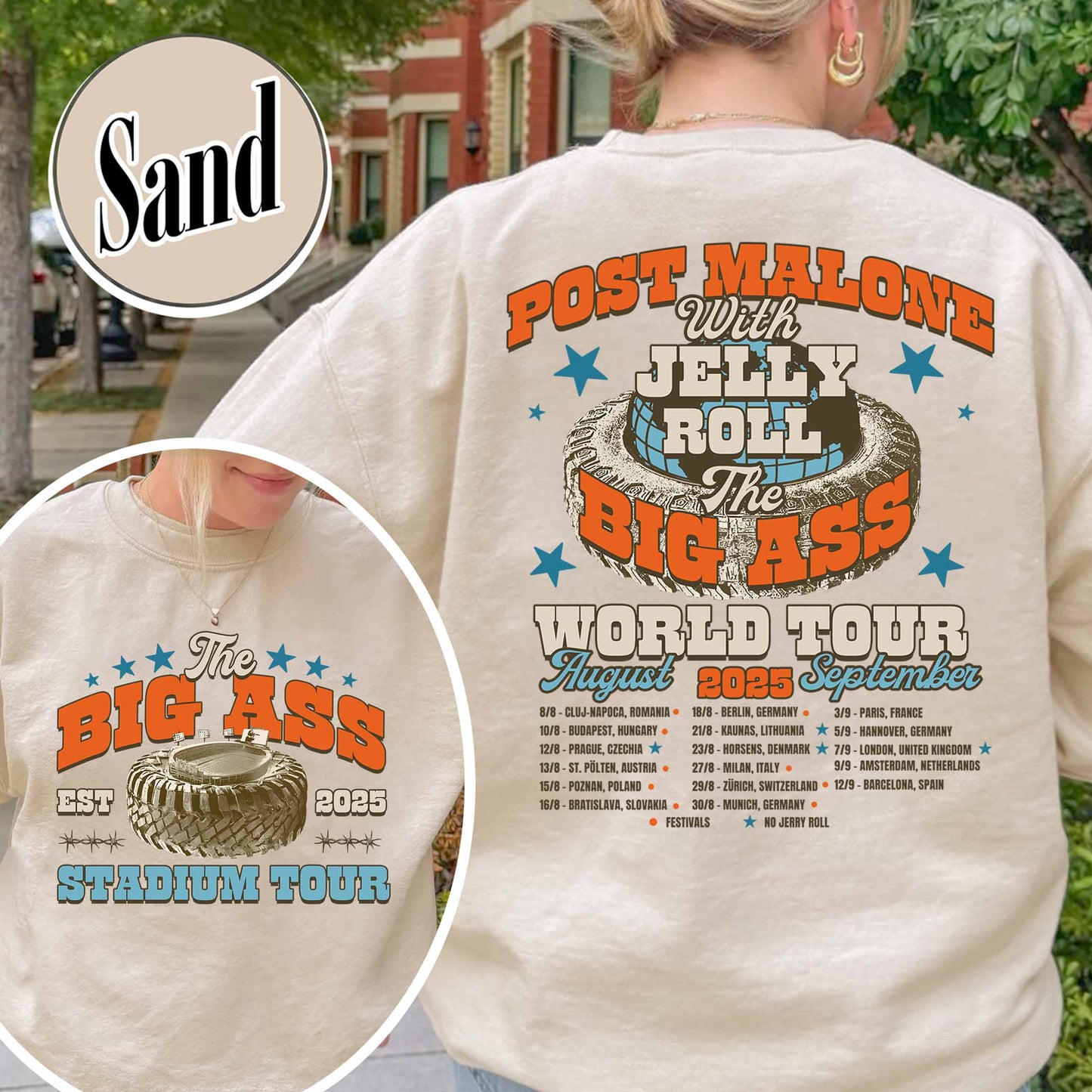 PM With JR Concert Sweatshirt,The Big Ass World Tour  August and September Sweatshirt,Country Music Tour Outfit