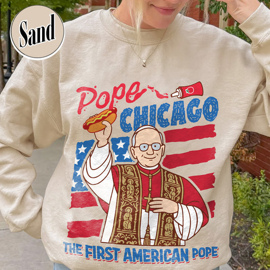 Pope Chicago Sweatshirt, Pope Robert Prevost Sweatshirt,Religious Sweatshirt,Pope Sweatshirt, Jesus Sweatshirt Gift