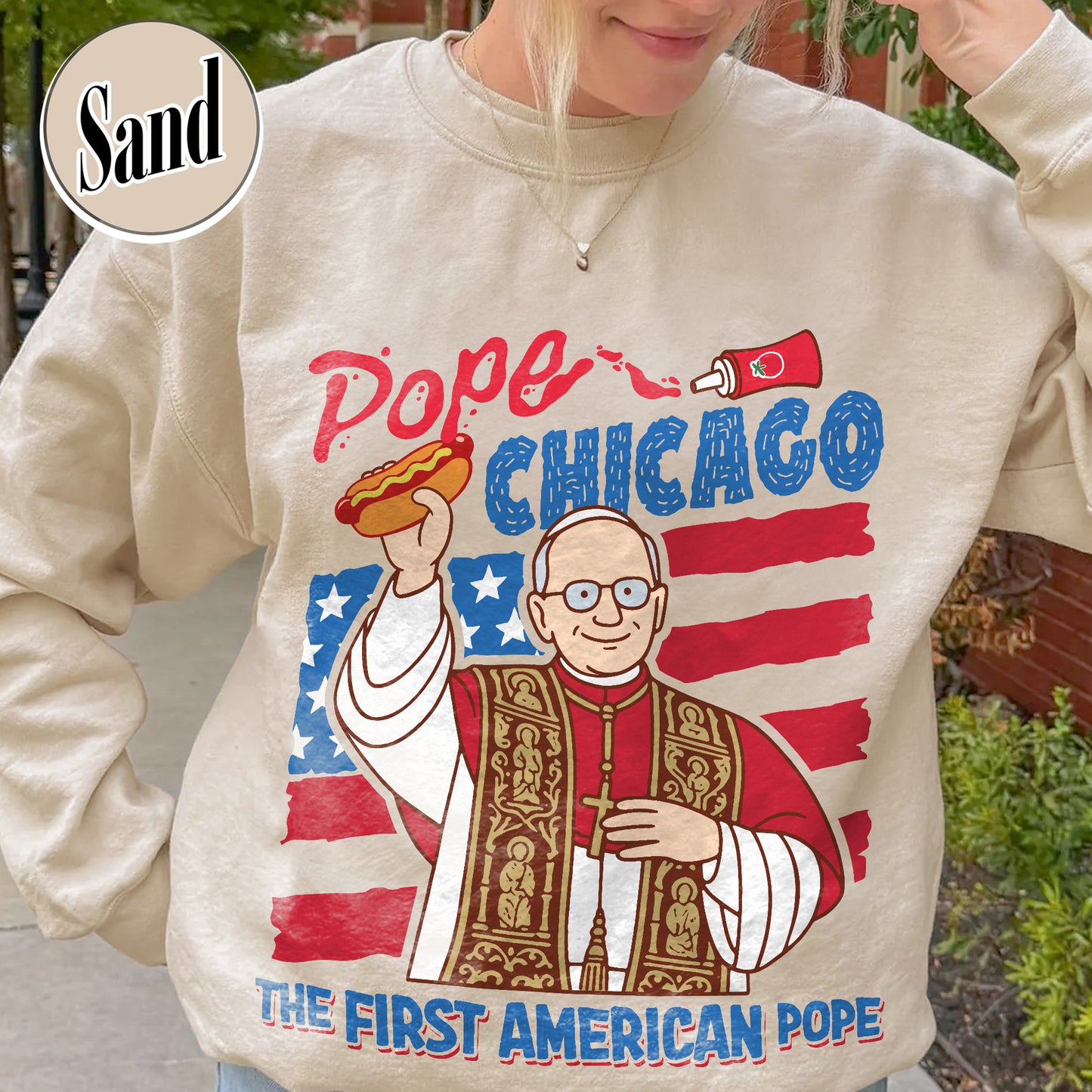 Pope Chicago Sweatshirt, Pope Robert Prevost Sweatshirt,Religious Sweatshirt,Pope Sweatshirt, Jesus Sweatshirt Gift