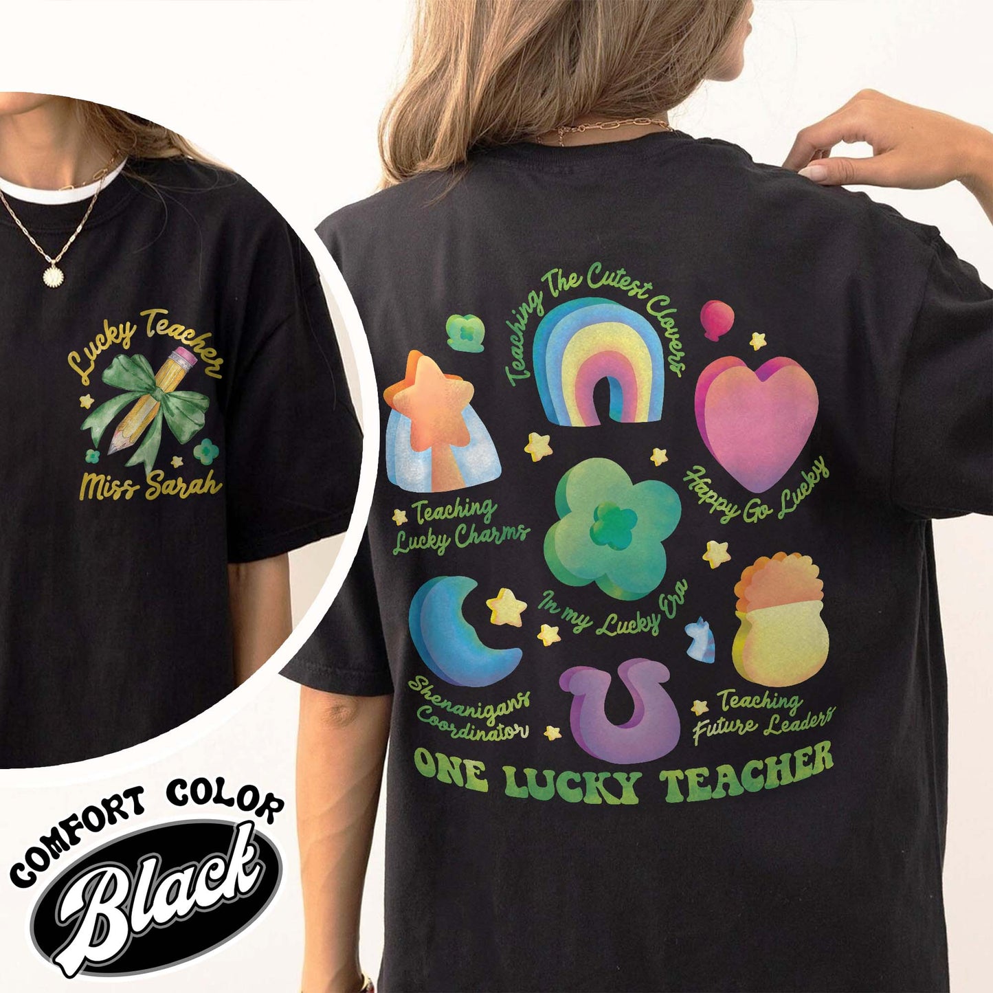 Saint Patrick’s Day Comfort Color Shirt, Custom Teaching Lucky Charms Shirt, One Lucky Teacher Shirt