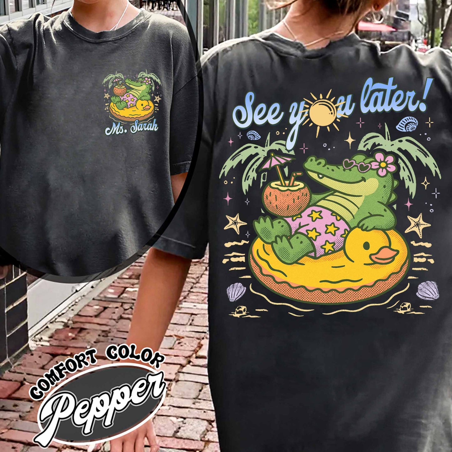 Teacher Summer Comfort Color Shirt, See You Later Alligator Shirt, Custom Teacher Shirt, Last Day of School Tee