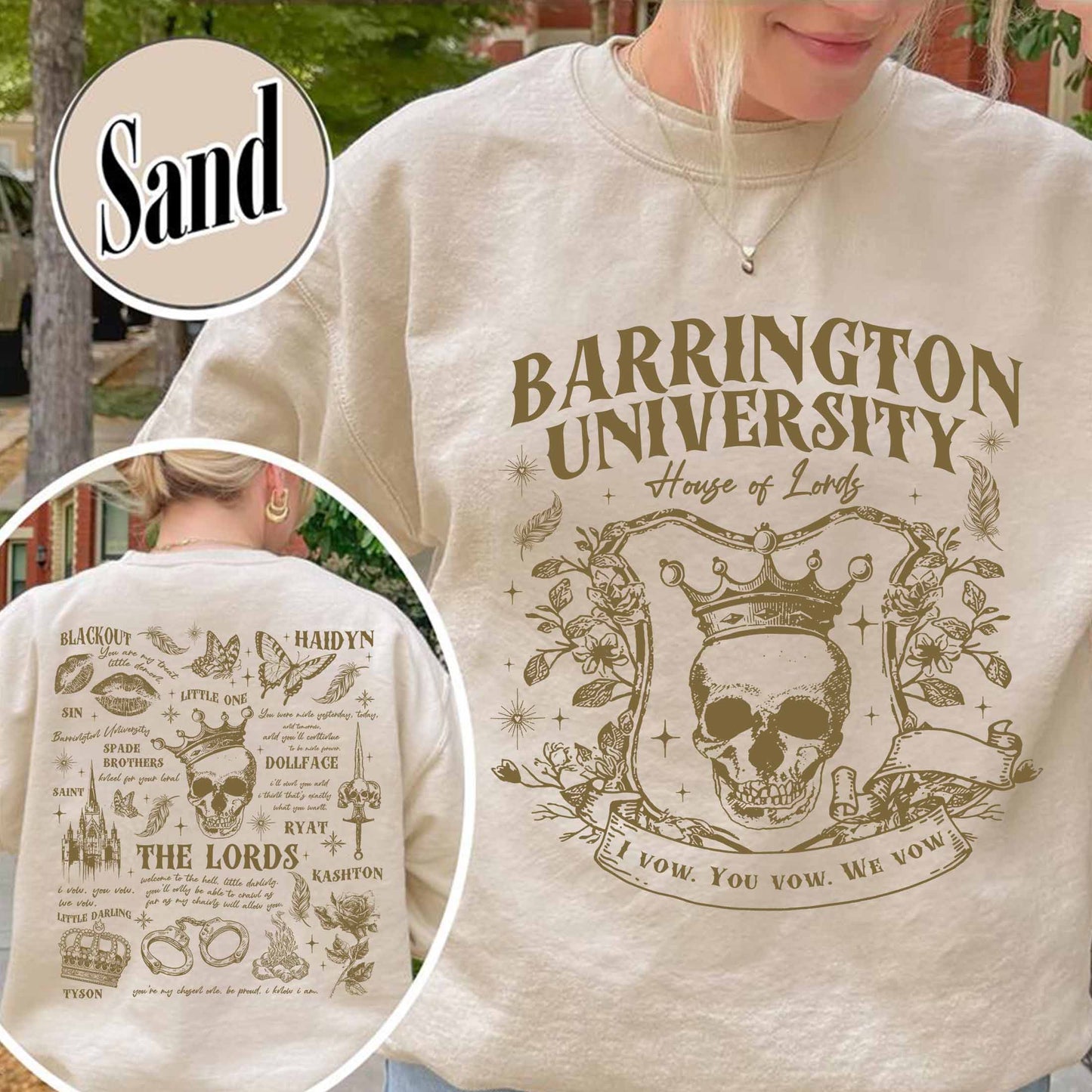The LORDS Series Book 2-Sided Sweatshirt, Barrington University, the Ritual Merch Sweatshirt, Shantel Tessier Dark Romance, Smut Books Sweatshirt, Ryat Archer, Book Lover Gift