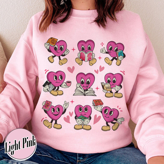 Valentine Book Lover Sweatshirt, Librarian Sweatshirt, Teacher Valentines, Book Valentine Gift