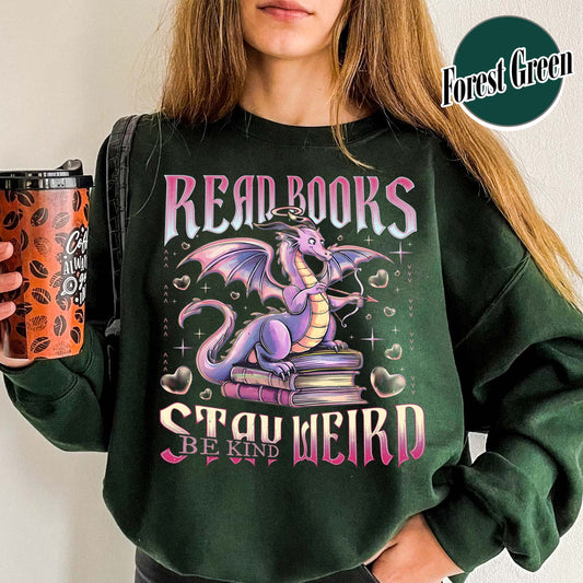 Valentine Book Lover Sweatshirt, Valentine Dragon Sweatshirt, Be Kind Stay Weird Sweatshirt, Fourth Wing Sweatshirt