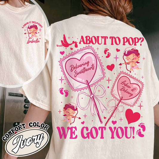 Valentine’s Day Comfort Color Shirt, Labor and Delivery Nurse Shirt, Hospital Staff L&D Nurse Shirt