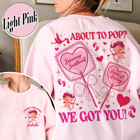 Valentine’s Day Sweatshirt, Labor and Delivery Nurse Sweatshirt, Hospital Staff L&D Nurse Sweatshirt
