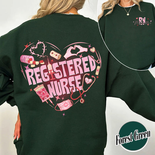 Valentine’s Day Registered Nurse Sweatshirt, Custom Valentine RN Nurse Sweatshirt, Custom NICU Nurse Sweatshirt