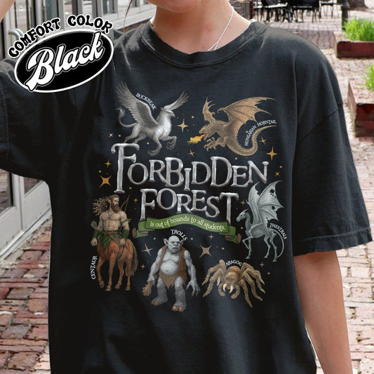 Wizarding World Comfort Color Shirt, Forbidden Forest National Park Shirt, HP Magical Creatures Inspired Shirt