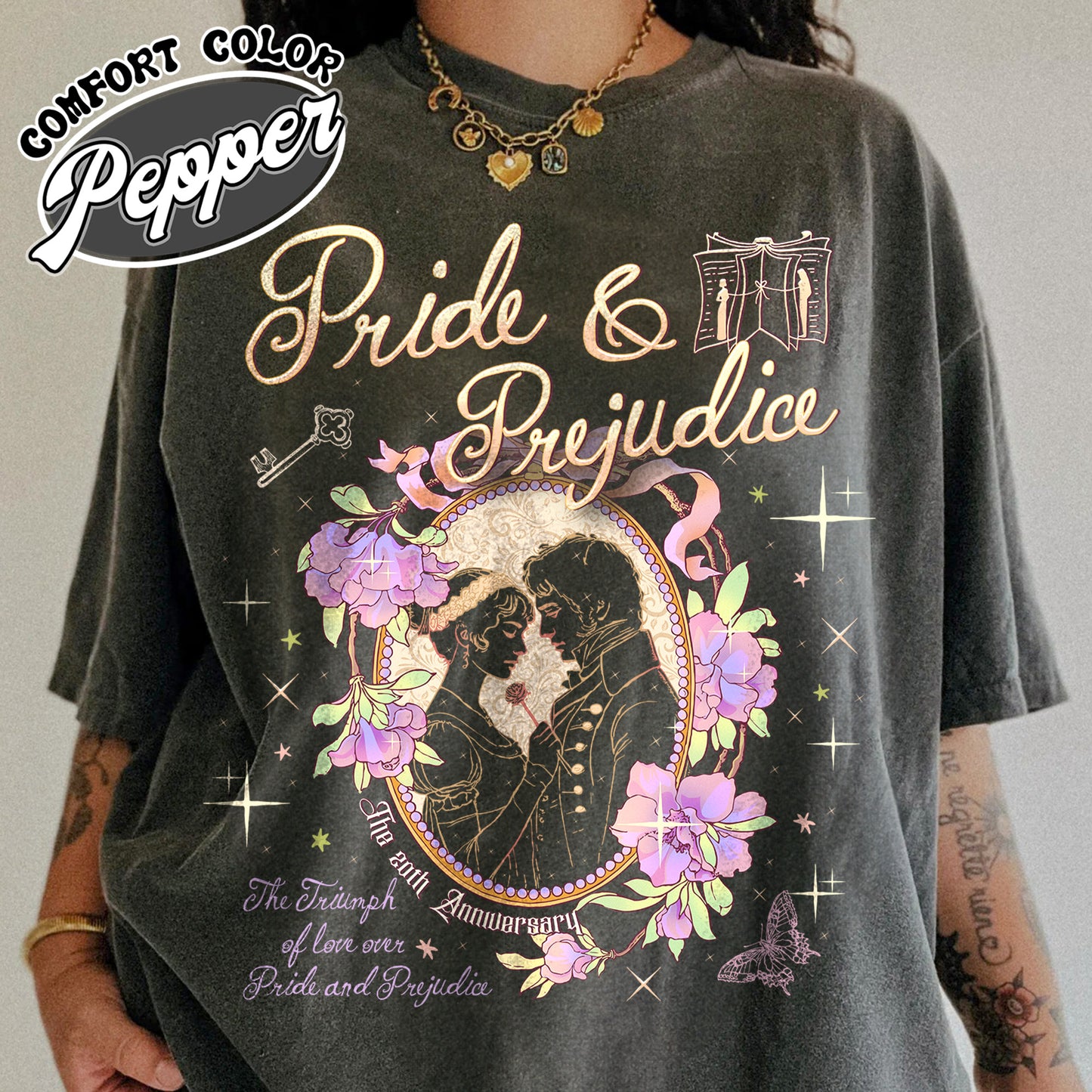 Bookish Comfort Color Shirt, Pride and Prejudice 20th Anniversary Shirt for Fan, Pemberley Shirt