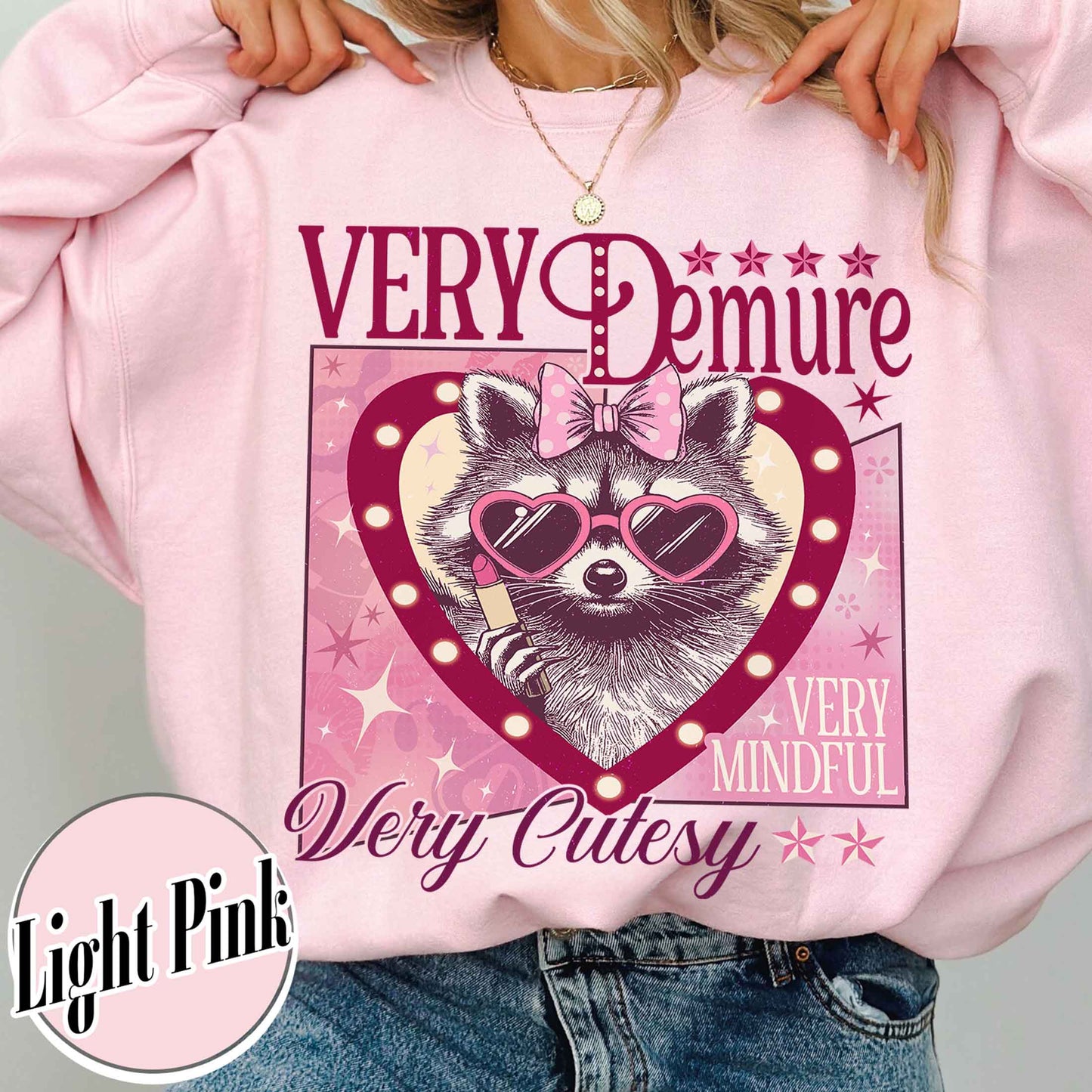 Funny Racoon Sweatshirt, Very Demure Very Mindful Sweatshirt, Demure Social Club Sweatshirt