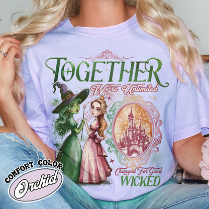 Wicked Change For Good Shirt,Wicked Musical Movie Fan Xmas Gift,Wicked Glitter Shirt,Witch Pink and Green Shirt,Changed For Good wicked