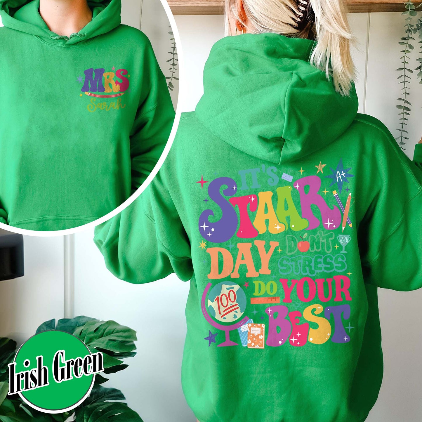 Teacher Hoodie, It’s Staar Day Don’t Stress Do Your Best Hoodie, Custom Teacher Test Day Hoodie