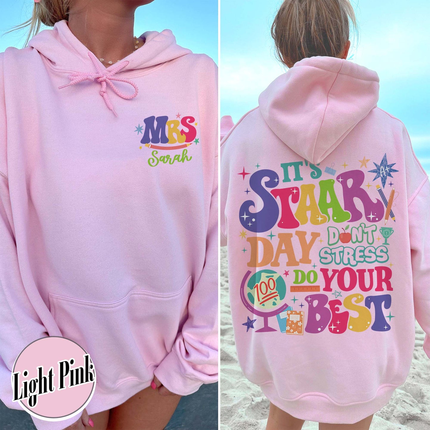 Teacher Hoodie, It’s Staar Day Don’t Stress Do Your Best Hoodie, Custom Teacher Test Day Hoodie