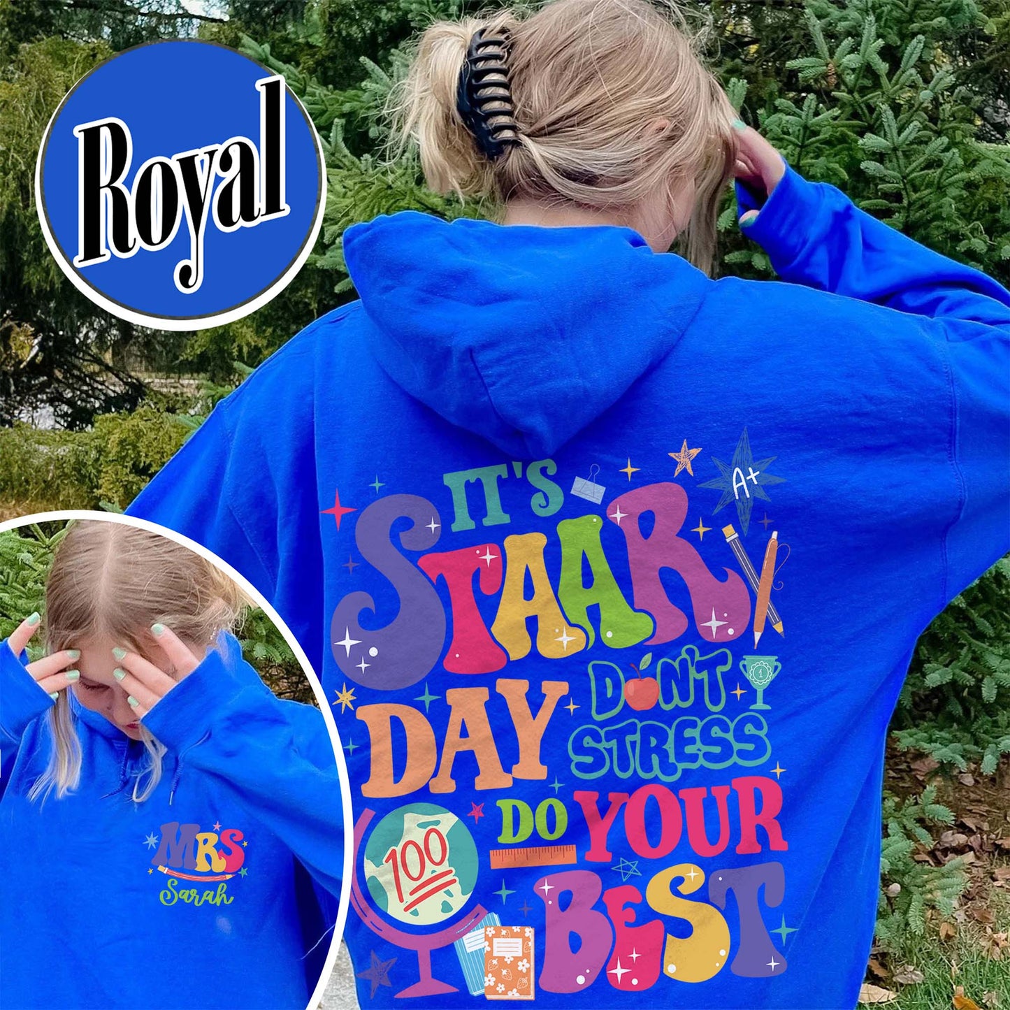 Teacher Hoodie, It’s Staar Day Don’t Stress Do Your Best Hoodie, Custom Teacher Test Day Hoodie