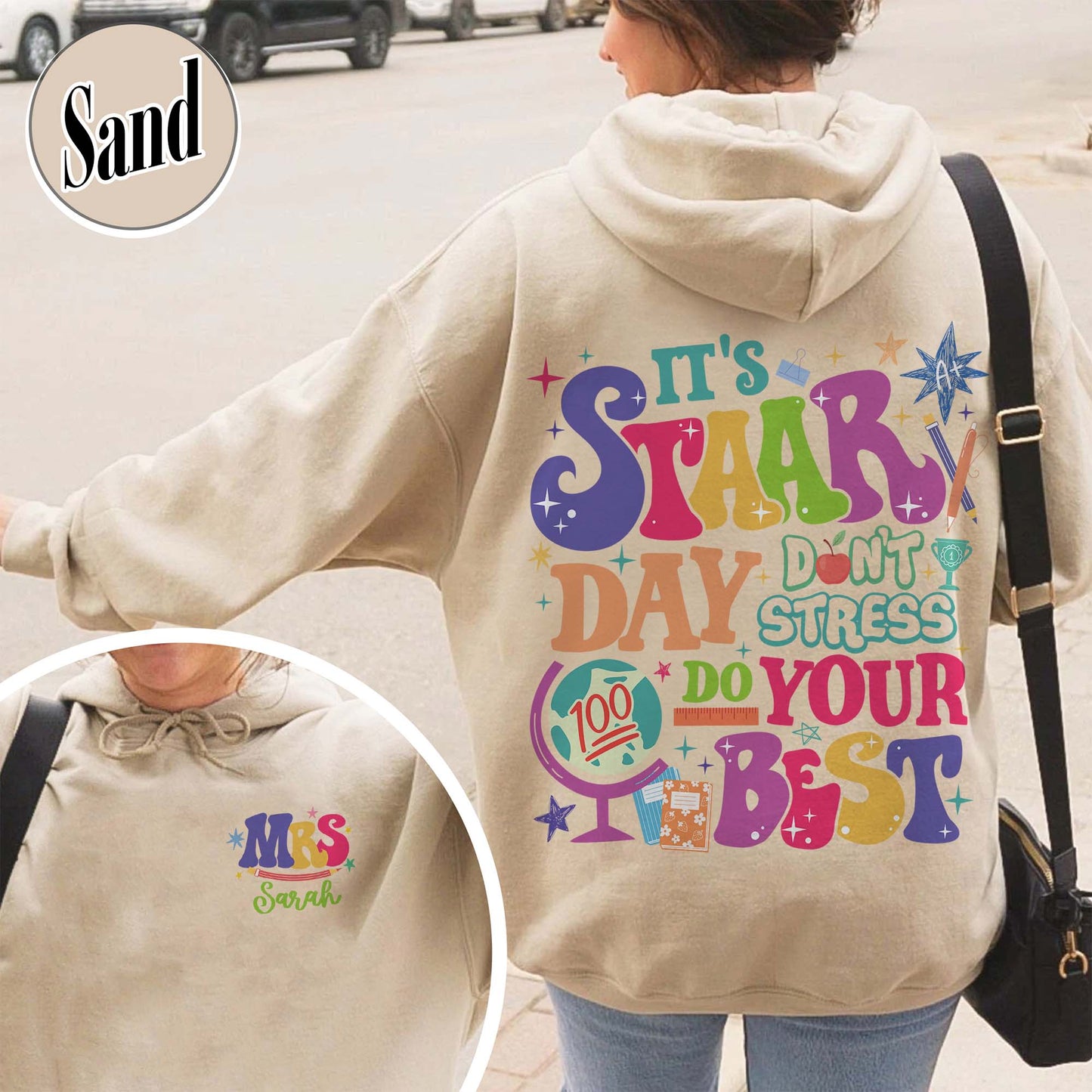 Teacher Hoodie, It’s Staar Day Don’t Stress Do Your Best Hoodie, Custom Teacher Test Day Hoodie