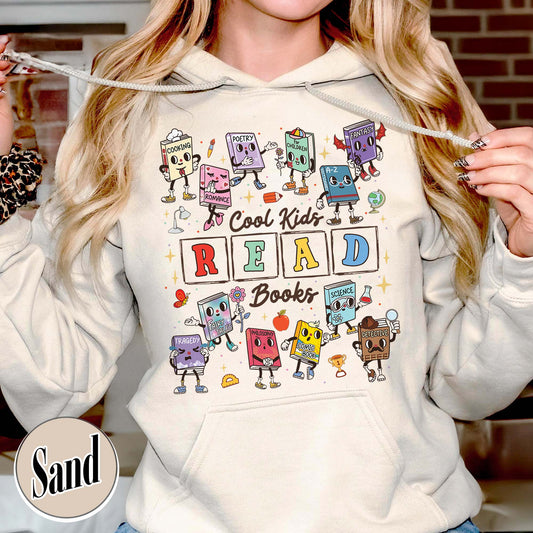Teacher Hoodie,Cool Kids Read Books Hoodie, School Librarian Hoodie,Reading Teacher Hoodie