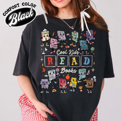 Teacher Comfort Colors Shirts,Cool Kids Read Books Shirt, School Librarian Shirt,Reading Teacher Shirt