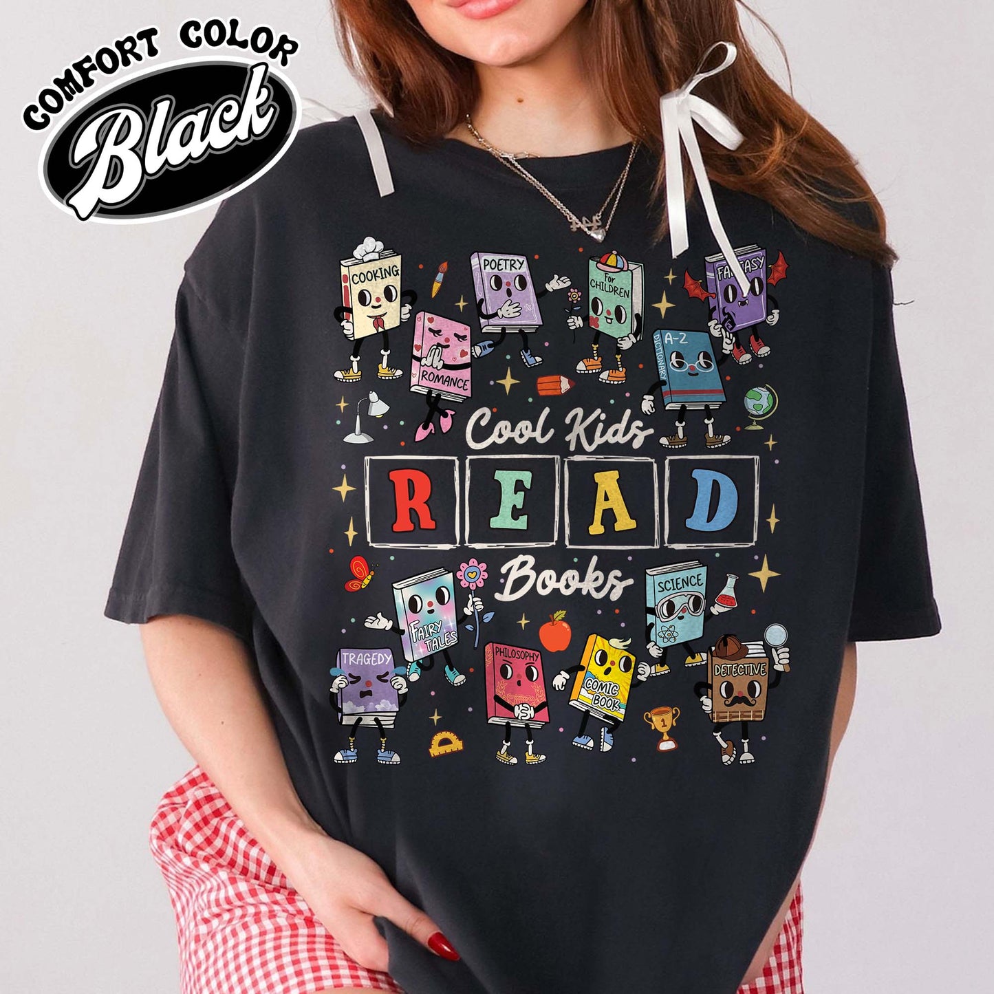 Teacher Comfort Colors Shirts,Cool Kids Read Books Shirt, School Librarian Shirt,Reading Teacher Shirt