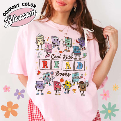 Teacher Comfort Colors Shirts,Cool Kids Read Books Shirt, School Librarian Shirt,Reading Teacher Shirt