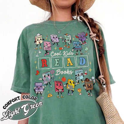 Teacher Comfort Colors Shirts,Cool Kids Read Books Shirt, School Librarian Shirt,Reading Teacher Shirt