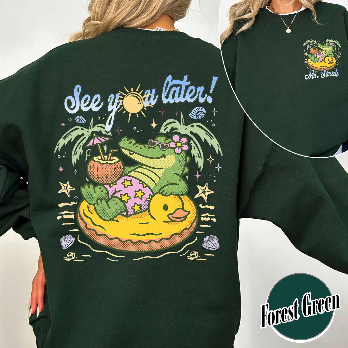 Teacher Summer Sweatshirt, See You Later Alligator Sweatshirt, Custom Teacher Sweatshirt, Last Day of School Sweatshirt