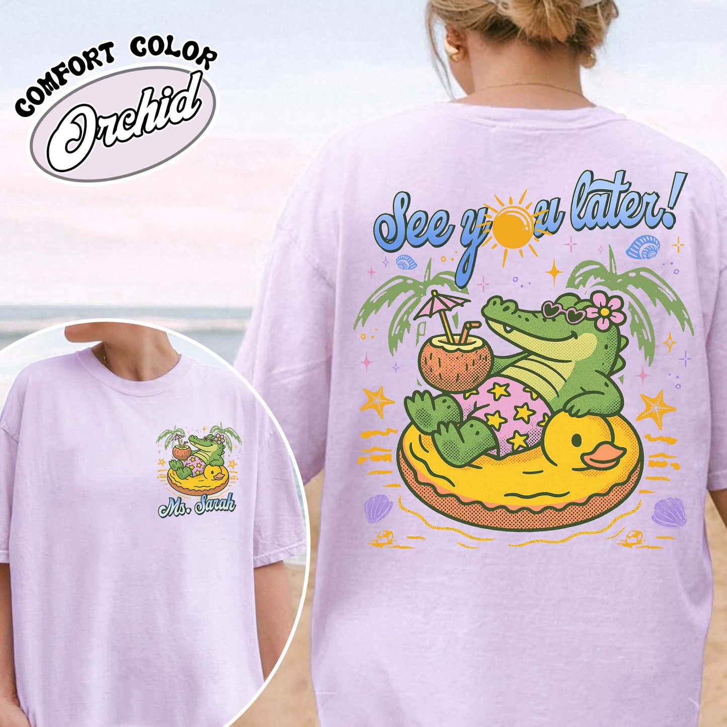 Teacher Summer Comfort Color Shirt, See You Later Alligator Shirt, Custom Teacher Shirt, Last Day of School Tee