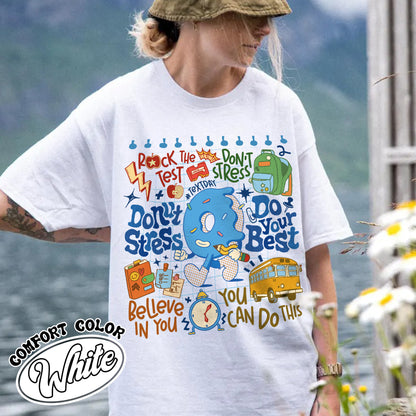 Testing Day Comfort Colors Shirt, Donut Stress do your best shirt,You Got This Shirt, Funny Testing T-Shirt