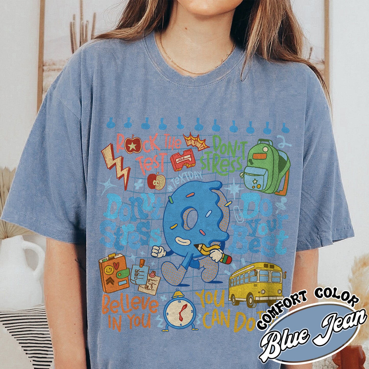 Testing Day Comfort Colors Shirt, Donut Stress do your best shirt,You Got This Shirt, Funny Testing T-Shirt