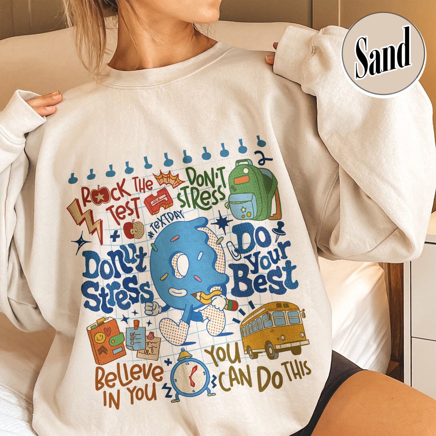 Testing Day Sweatshirt, Donut Stress do your best Sweatshirt,You Got This Sweatshirt, Funny Testing Sweatshirt