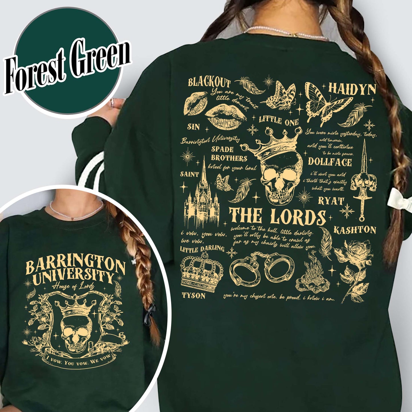 The LORDS Series Book 2-Sided Sweatshirt, Barrington University, the Ritual Merch Sweatshirt, Shantel Tessier Dark Romance, Smut Books Sweatshirt, Ryat Archer, Book Lover Gift