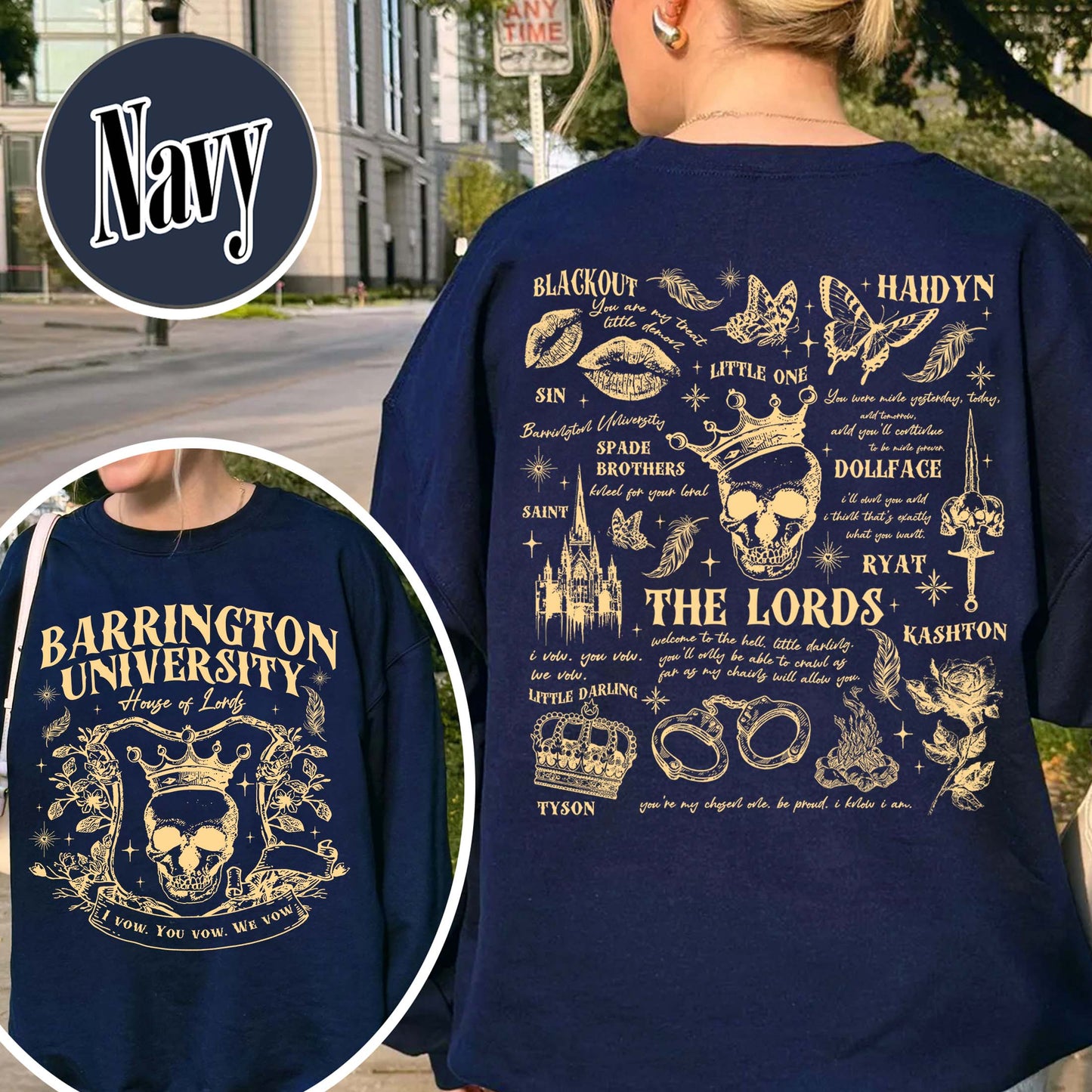 The LORDS Series Book 2-Sided Sweatshirt, Barrington University, the Ritual Merch Sweatshirt, Shantel Tessier Dark Romance, Smut Books Sweatshirt, Ryat Archer, Book Lover Gift