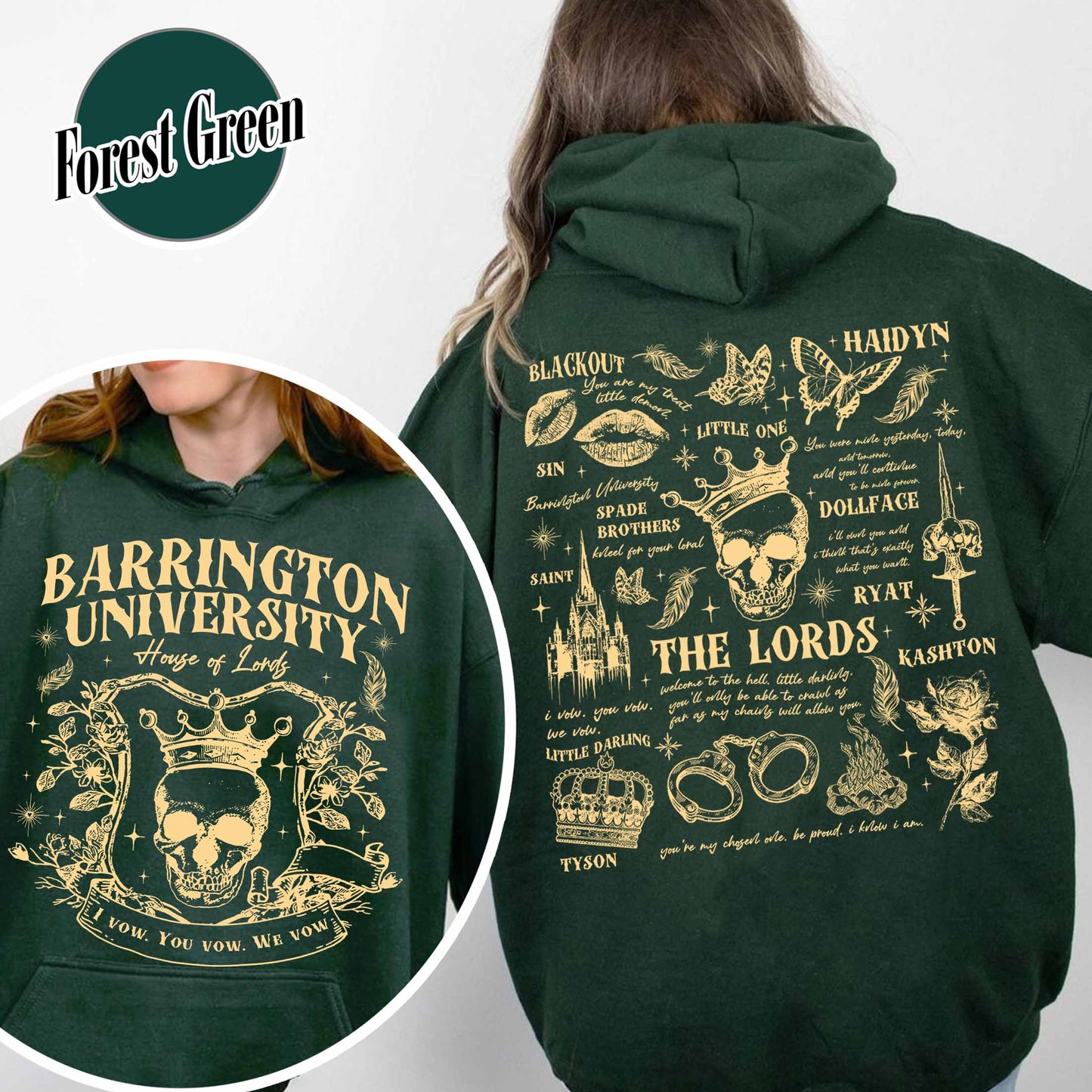 The LORDS Series Book 2-Sided Hoodie, Barrington University, the Ritual Merch Hoodie, Shantel Tessier Dark Romance, Smut Books Hoodie, Ryat Archer, Book Lover Gift