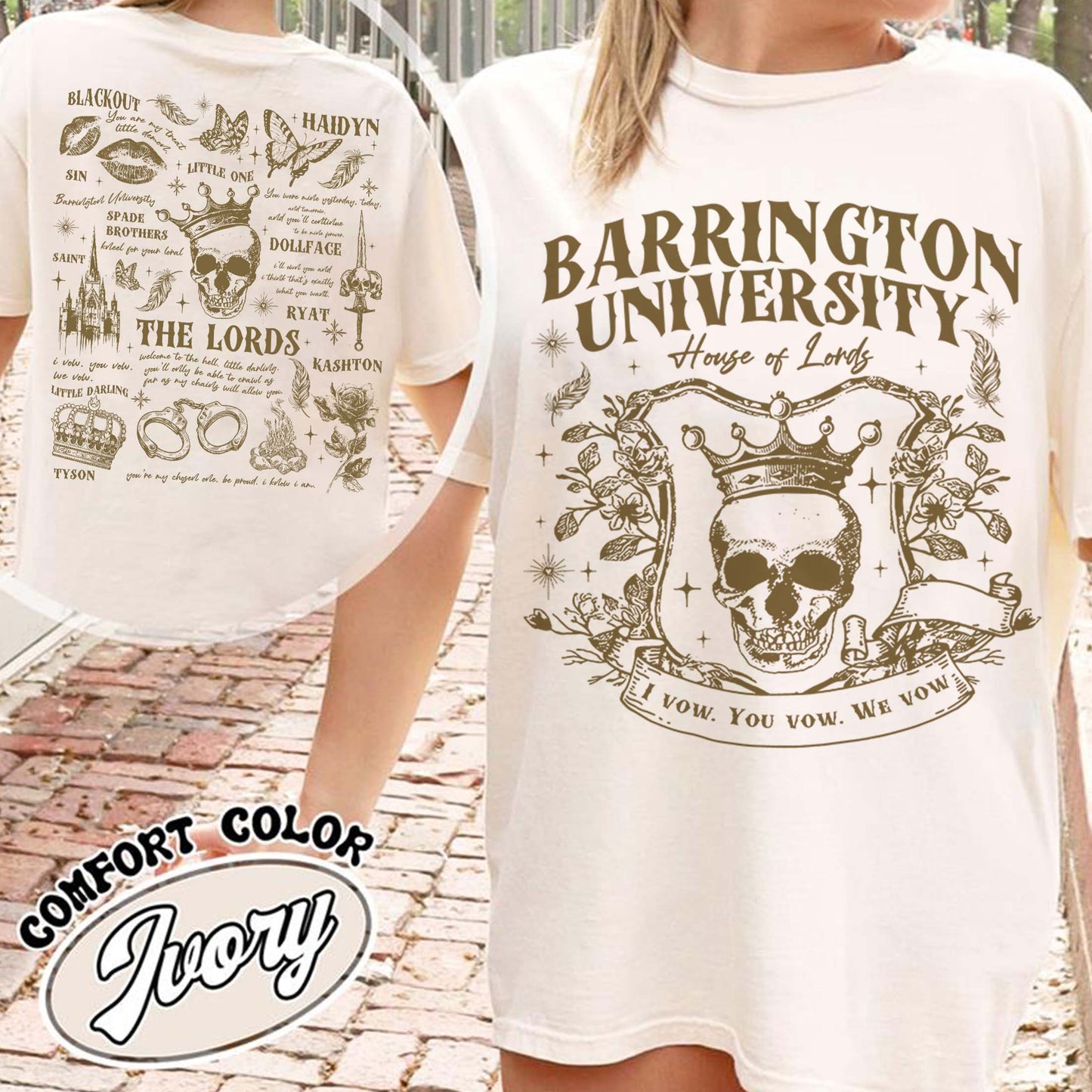 The LORDS Series Book 2-Sided Shirt, Barrington University, the Ritual Merch Comfort Colors Shirt, Shantel Tessier Dark Romance, Smut Books TShirt, Ryat Archer, Book Lover Gift