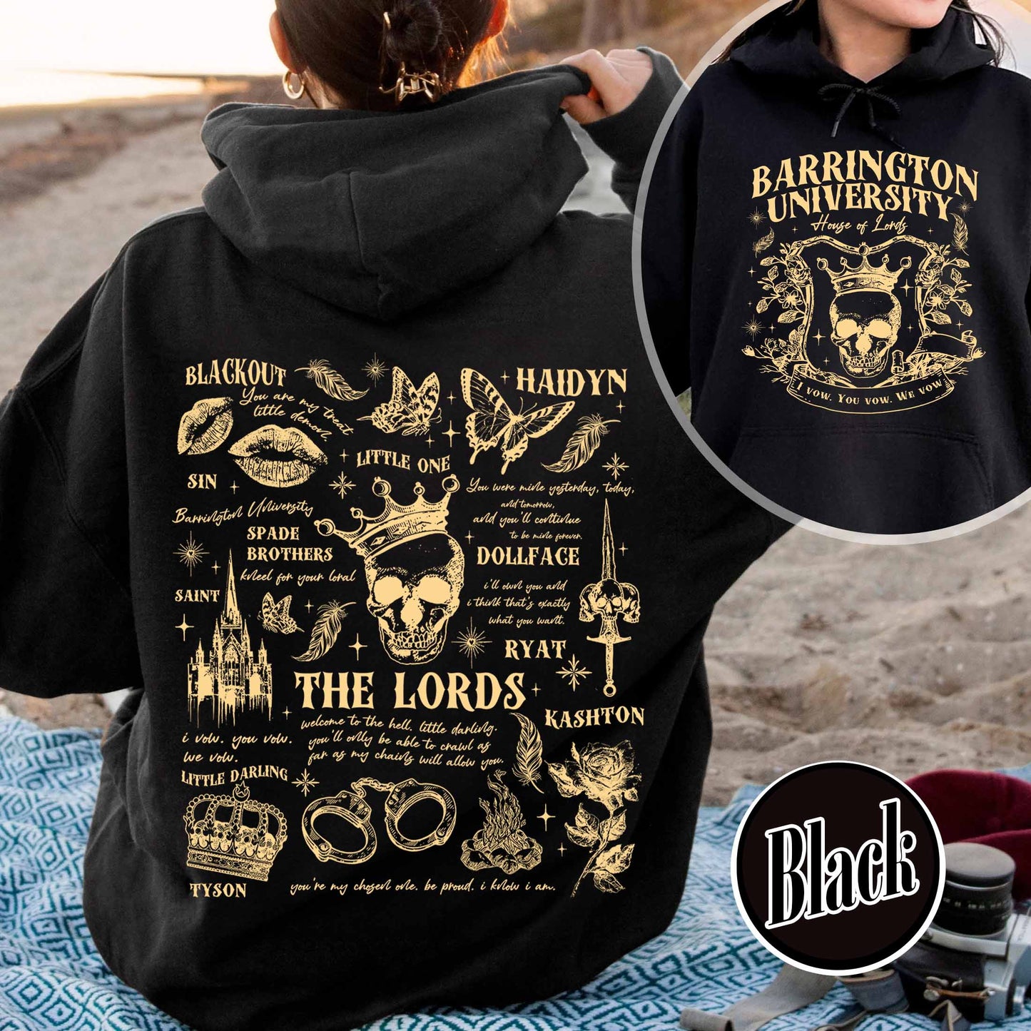 The LORDS Series Book 2-Sided Hoodie, Barrington University, the Ritual Merch Hoodie, Shantel Tessier Dark Romance, Smut Books Hoodie, Ryat Archer, Book Lover Gift