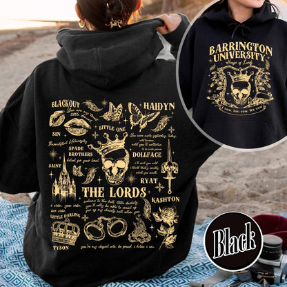 The LORDS Series Book 2-Sided Hoodie, Barrington University, the Ritual Merch Hoodie, Shantel Tessier Dark Romance, Smut Books Hoodie, Ryat Archer, Book Lover Gift