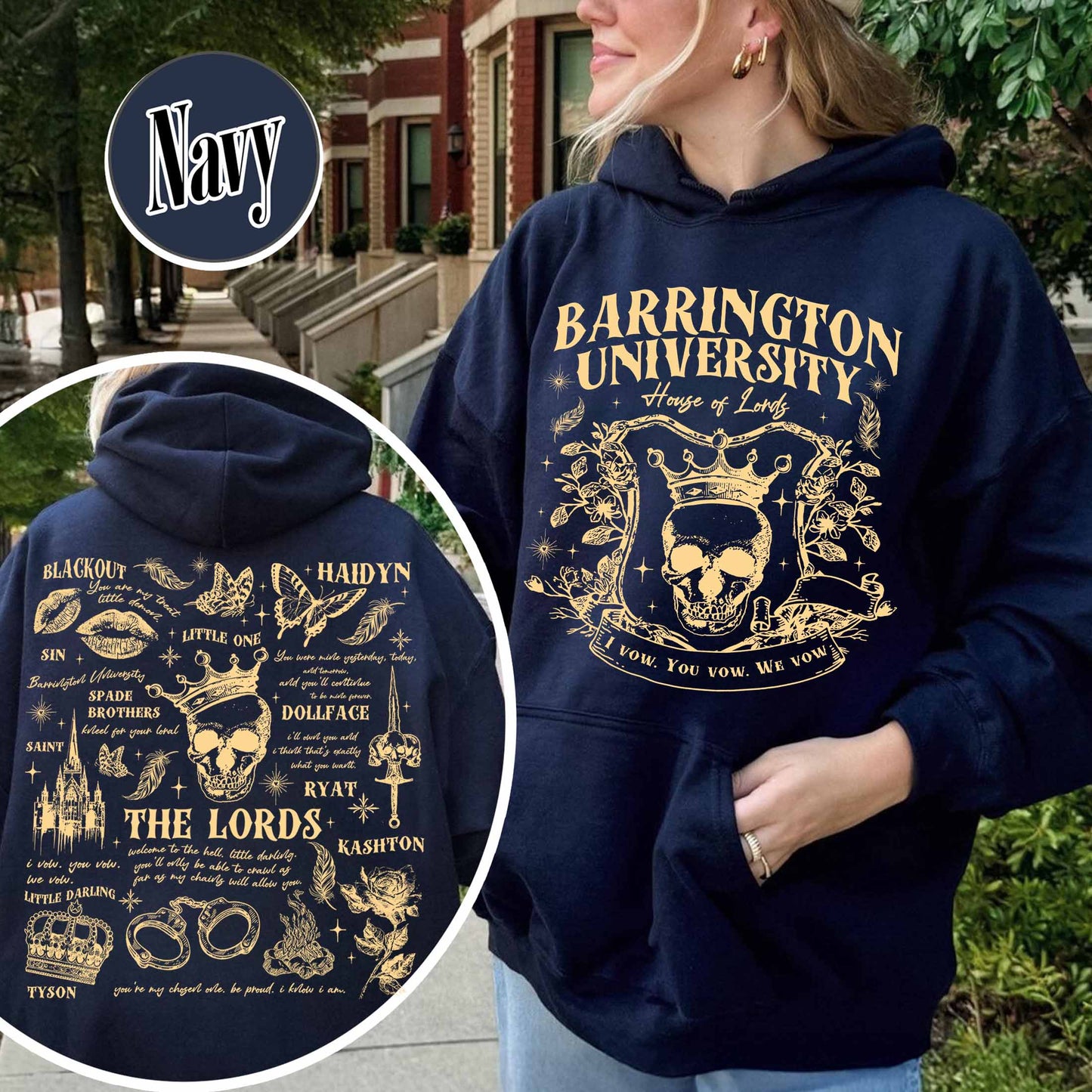 The LORDS Series Book 2-Sided Hoodie, Barrington University, the Ritual Merch Hoodie, Shantel Tessier Dark Romance, Smut Books Hoodie, Ryat Archer, Book Lover Gift
