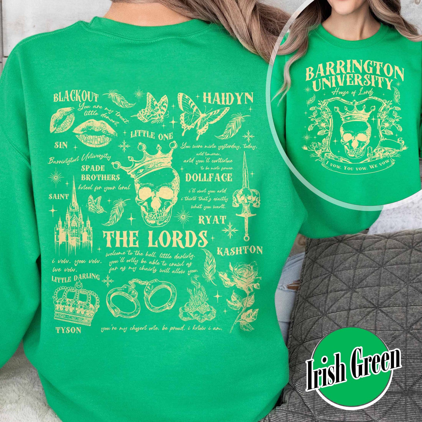 The LORDS Series Book 2-Sided Sweatshirt, Barrington University, the Ritual Merch Sweatshirt, Shantel Tessier Dark Romance, Smut Books Sweatshirt, Ryat Archer, Book Lover Gift