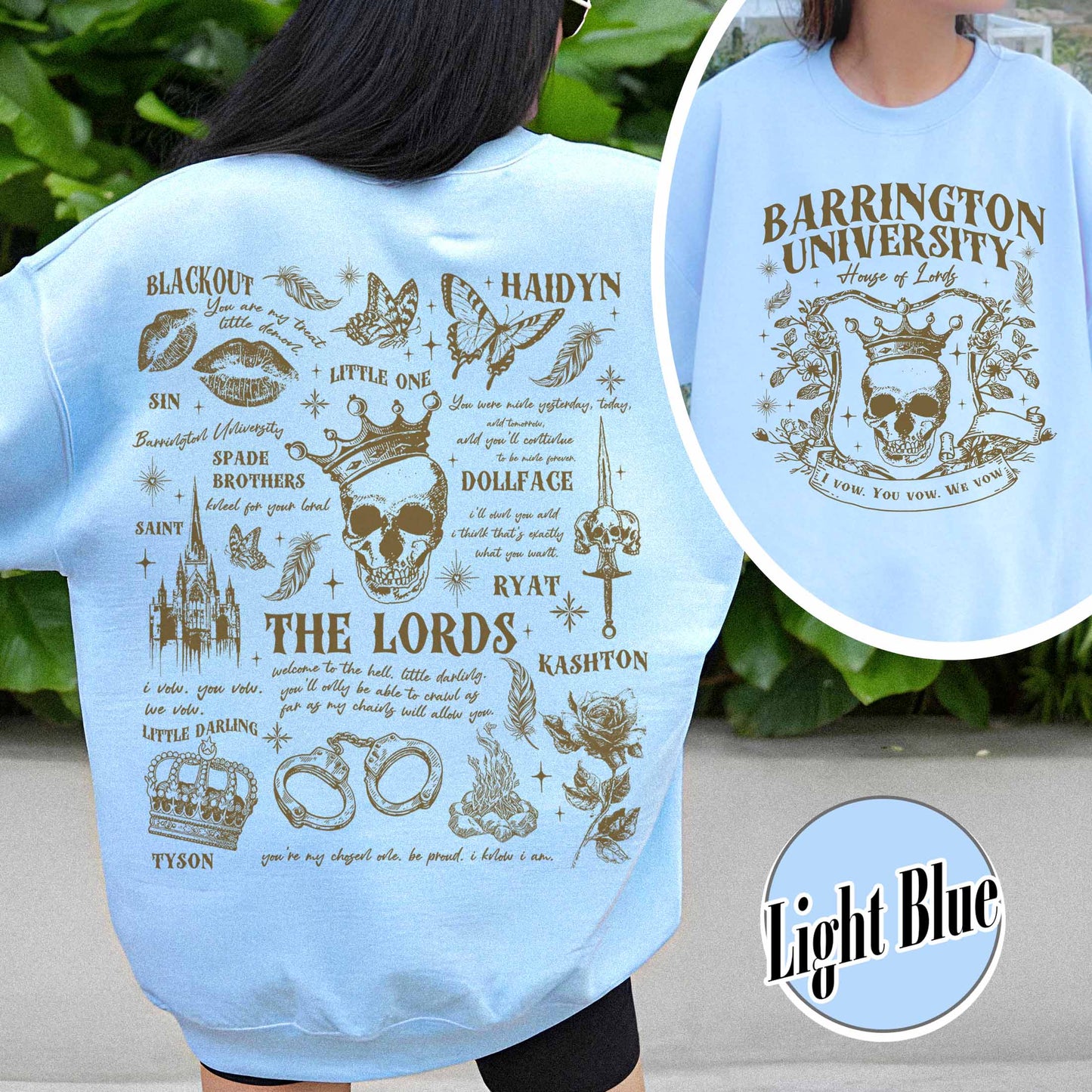 The LORDS Series Book 2-Sided Sweatshirt, Barrington University, the Ritual Merch Sweatshirt, Shantel Tessier Dark Romance, Smut Books Sweatshirt, Ryat Archer, Book Lover Gift