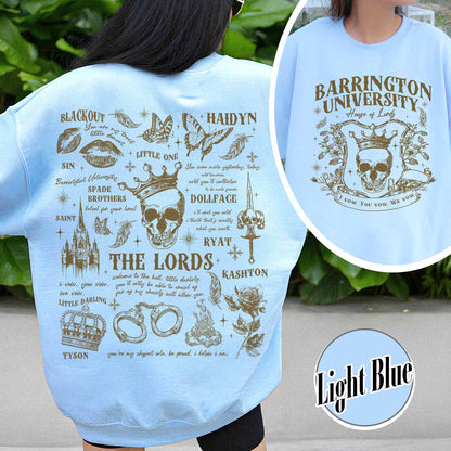 The LORDS Series Book 2-Sided Sweatshirt, Barrington University, the Ritual Merch Sweatshirt, Shantel Tessier Dark Romance, Smut Books Sweatshirt, Ryat Archer, Book Lover Gift