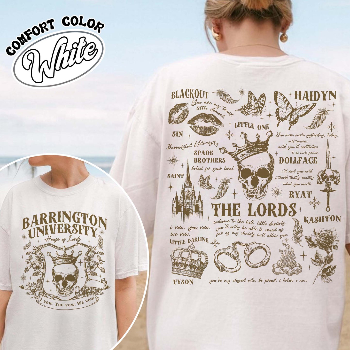 The LORDS Series Book 2-Sided Shirt, Barrington University, the Ritual Merch Comfort Colors Shirt, Shantel Tessier Dark Romance, Smut Books TShirt, Ryat Archer, Book Lover Gift