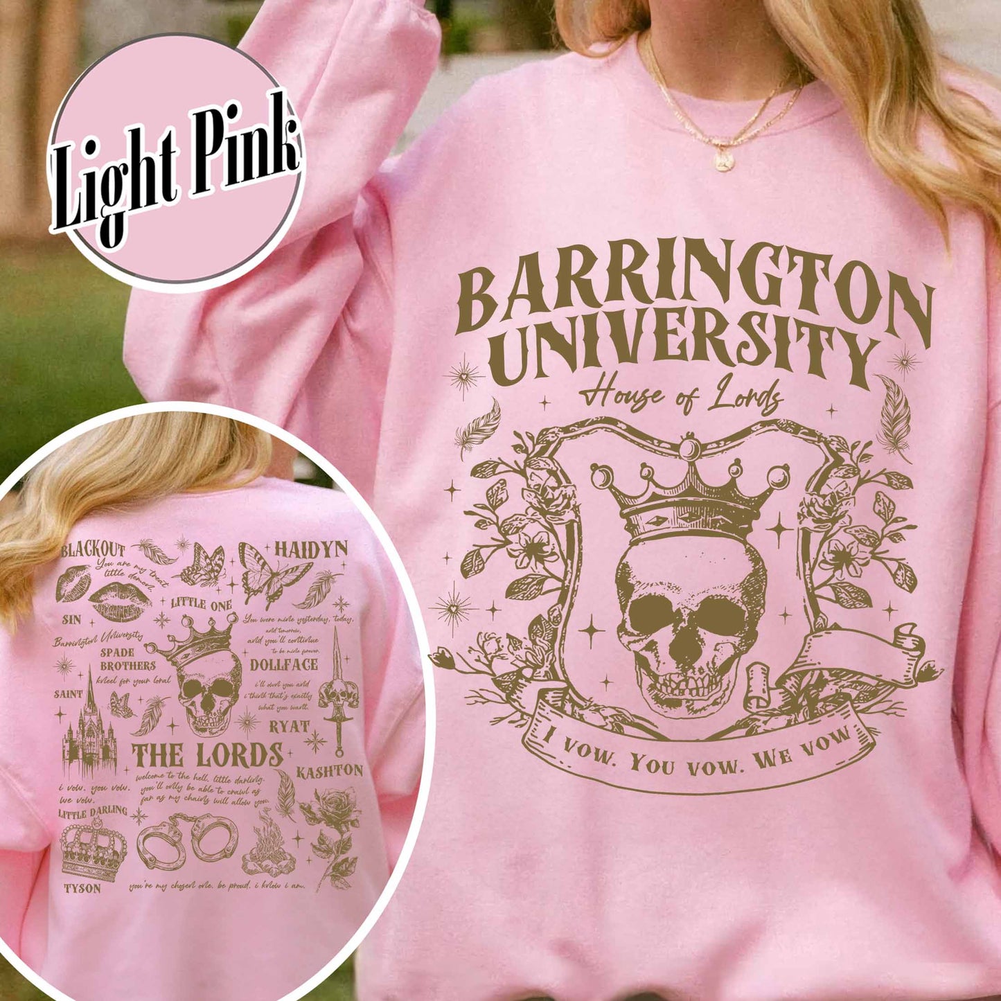 The LORDS Series Book 2-Sided Sweatshirt, Barrington University, the Ritual Merch Sweatshirt, Shantel Tessier Dark Romance, Smut Books Sweatshirt, Ryat Archer, Book Lover Gift