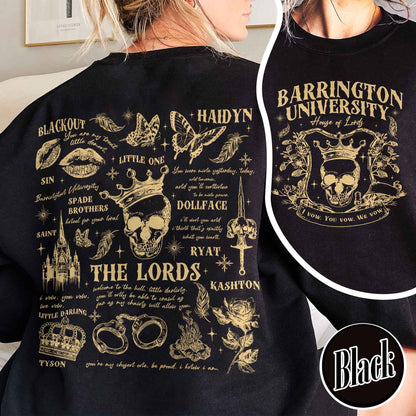 The LORDS Series Book 2-Sided Sweatshirt, Barrington University, the Ritual Merch Sweatshirt, Shantel Tessier Dark Romance, Smut Books Sweatshirt, Ryat Archer, Book Lover Gift