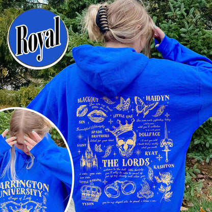 The LORDS Series Book 2-Sided Hoodie, Barrington University, the Ritual Merch Hoodie, Shantel Tessier Dark Romance, Smut Books Hoodie, Ryat Archer, Book Lover Gift